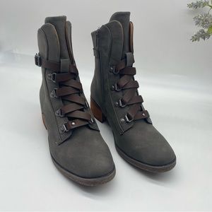 KORKS Reese Comfort Booties in dark grey slate Nubuck PU size 6M
